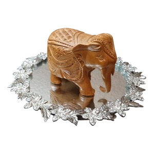 1980s Exquisite Handcarved Genuine Sandalwood Royal Elephant Figurine