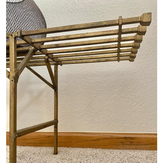 Brutalist Articulated Metal Display Bench | Chairish