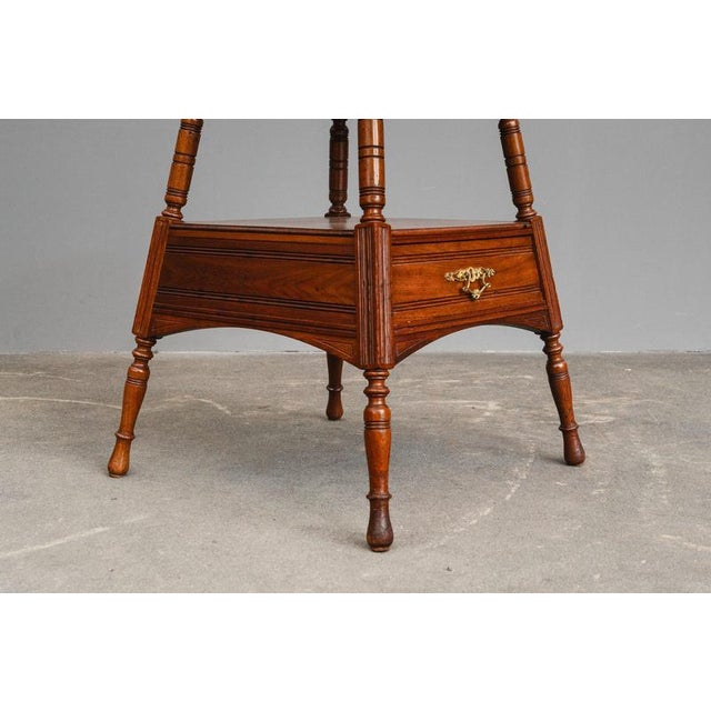 Antique Side Table in Wood and Brass For Sale - Image 12 of 18