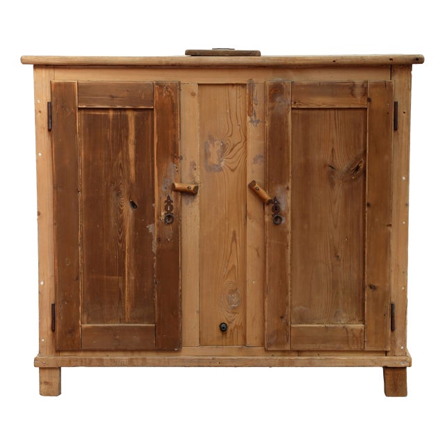 Antique Fir Icebox, 1920s For Sale