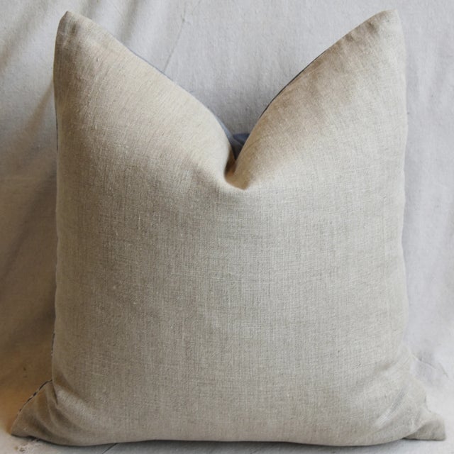 Gray & White Batik Chinoiserie Feather/Down Pillow 18" Square For Sale - Image 4 of 6