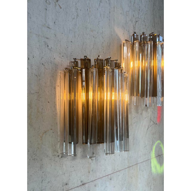 1970s Italian Glass Wall Sconces, Set of 2 For Sale - Image 5 of 7
