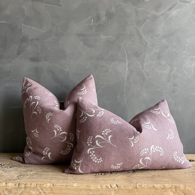 Modern Carolina Irving Linen Mimosa Viola Lumbar Pillow 15" 24" With Down Insert For Sale - Image 3 of 6