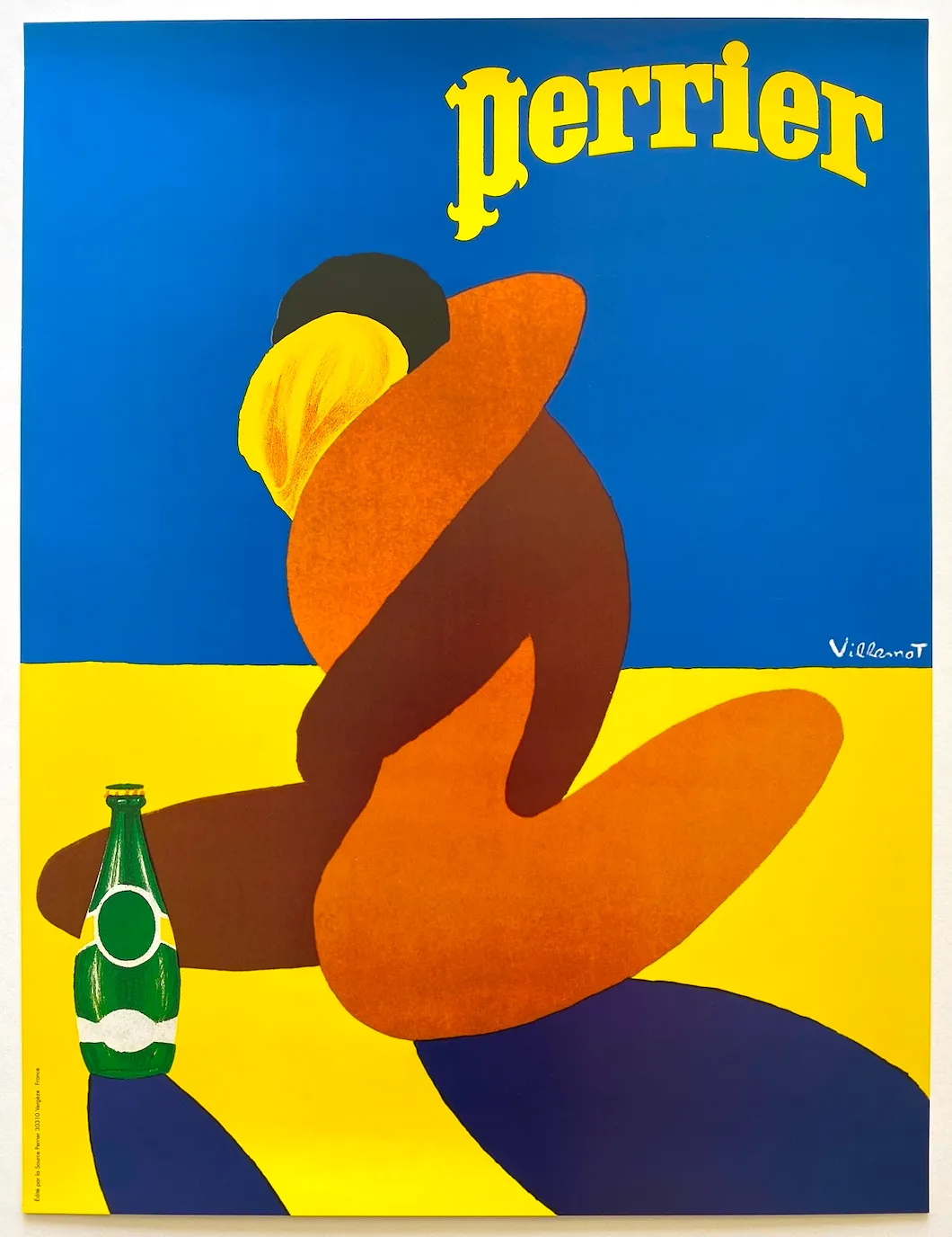 最終値下げ！！Perrier ヴィンテージ　アートポスター　ペリエ Bernard Villemot Vintage 1980's 
