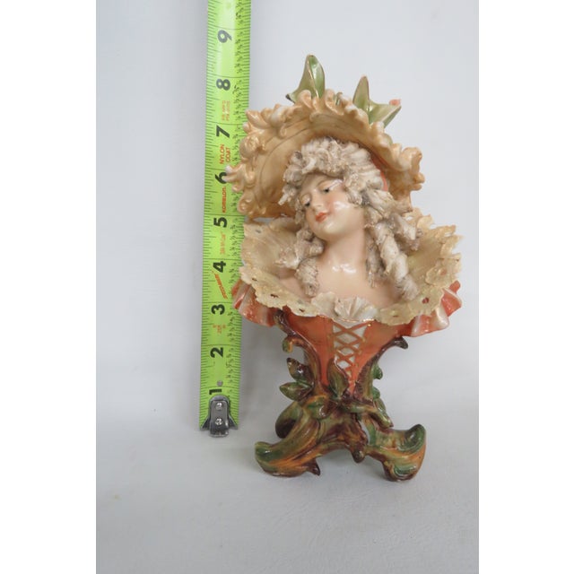 Ceramic Victorian Late 1800s Lady Female Bust Porcelain Figurine 4617b For Sale - Image 7 of 16
