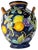 Blue Large 16+ In. Villa Bellagio Majolica Orcio Cobalt Blue Fruit Double-Handled Jug Urn Vase For Sale - Image 8 of 18