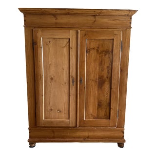 Late 19th Century Alsace French Pine Wardrobe For Sale
