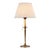 Vintage Brass Table Lamp, Worn Silver-Tone Finish, Pleated Shade, 1940s For Sale