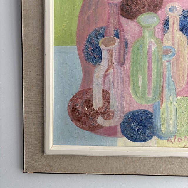 Cor (Cornelius Louis) Alons, Cubist Still Life, Oil Painting, 1940s, Framed For Sale - Image 6 of 10