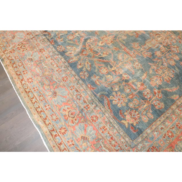Gothic Zabihi Collection Antique Persian Sarouk Carpet - 10'9" x 13'11" For Sale - Image 3 of 6