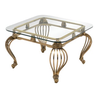 Italian Art Deco Brass Side Table For Sale