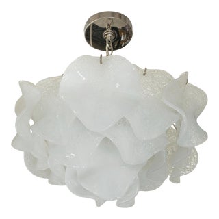 Vintage 1960s Wavy Glass Element Chandelier Attributed to Mazzega For Sale