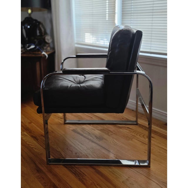 Animal Skin 1965 American Modernist Flat-Bar Lounge Chairs for Bloomingdale’s - A Pair For Sale - Image 7 of 9