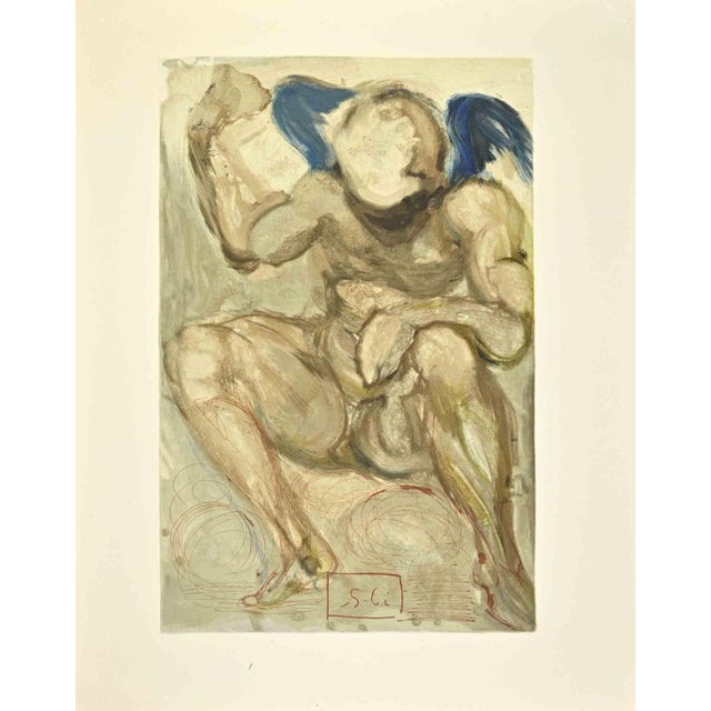 Modern Salvador Dali, The Angel of Mercy, Woodcut, 1963 For Sale - Image 3 of 3