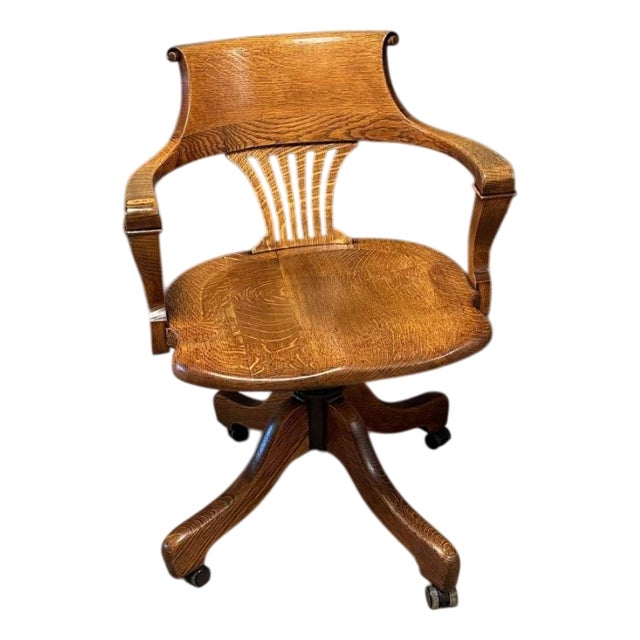 Antique Swivel Desk Chair For Sale