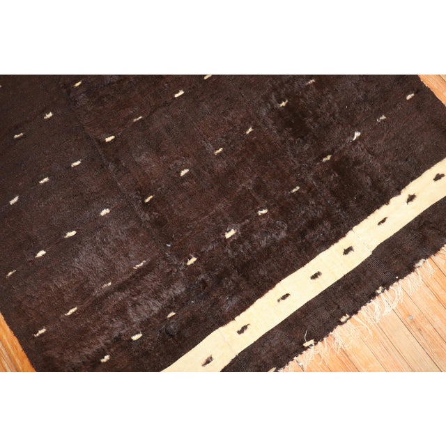 Antique Black Turkish Mohair Rug - 4'7" x 5'9" For Sale - Image 4 of 7