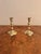 Quality pair of antique Queen Ann brass candlesticks having a quality original pair of antique Queen Ann petal base brass...