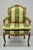 Antique French Louis XV Style Green & Gold Walnut Fauteuil Arm Chairs - A Pair For Sale - Image 12 of 12