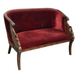 Laurel Crown Empire Swan Settee For Sale