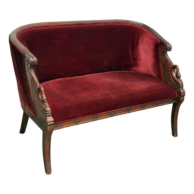 Laurel Crown Empire Swan Settee For Sale