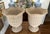 Late 20th Century Grand Milleninal Coastal Style White Washed Wicker Footed Scalloped Urns- A Pair For Sale - Image 4 of 6