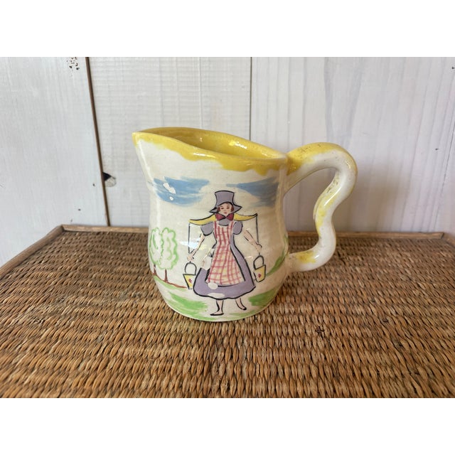 1950s 1950s Dutch Milk Maid Pitcher For Sale - Image 5 of 12