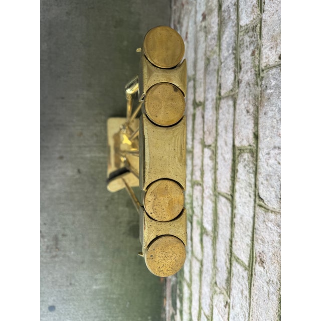 Mid 20th Century Vintage Modernist Brass Fireplace Tools - 5 Pieces For Sale - Image 5 of 10