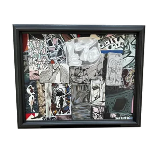 Vintage Abstract Painting in the Manner of Jean Dubuffet