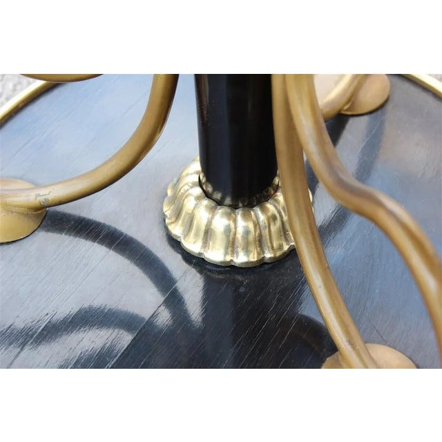 Wood Mid-Century Italian Mahogany and Brass Coffee Table, 1950s For Sale - Image 7 of 11