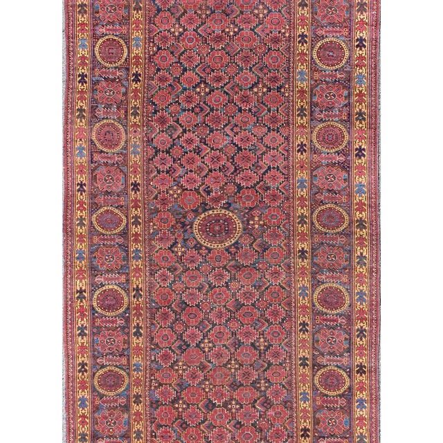19th Century Antique Beshir Long Gallery Rug in Colors For Sale - Image 4 of 13