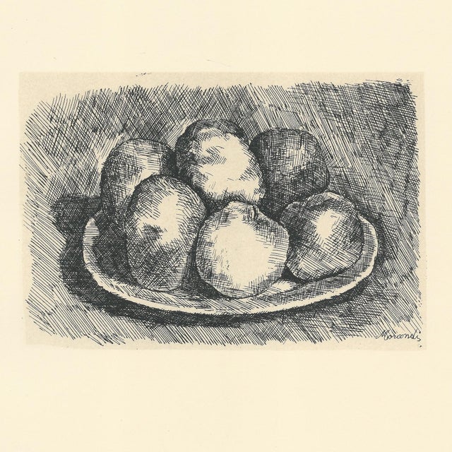 Giorgio Morandi (1890-1964) "Sei Mele in un Piatto" (Six Apples in a Dish) Lithograph printed by "Ars Italiae" signed in...