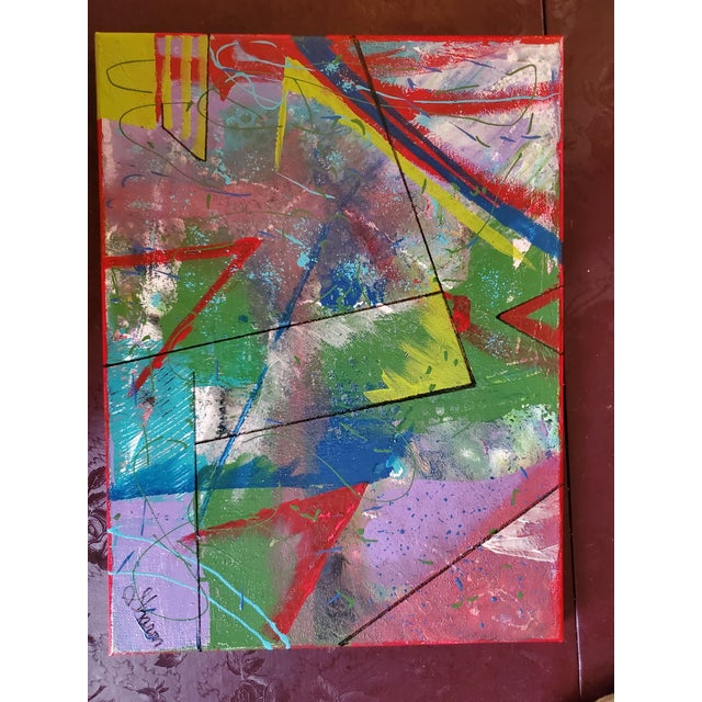 "Working All the Angles" Contemporary Postmodern Style Abstract Acrylic Painting by Sharon For Sale - Image 4 of 5