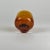 Amber Vintage Signed Hand Blown Small Round Glass Vase in Amber Color With White Swirling Stripe For Sale - Image 8 of 9