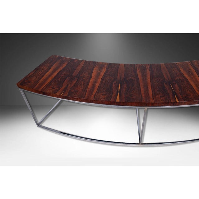 1970s Milo Baughman Thayer Coggin Curved Sofa Console Table Bench For Sale In Baltimore - Image 6 of 11