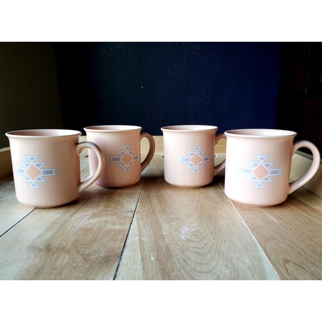 Late 20th Century Vintage Southwest Stoneware Coffee Mugs - Set of 4 by Treasure Craft For Sale - Image 5 of 7