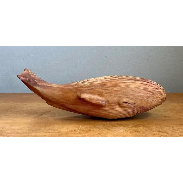 Vintage Carved Wood Whale Sculpture For Sale - Image 14 of 15