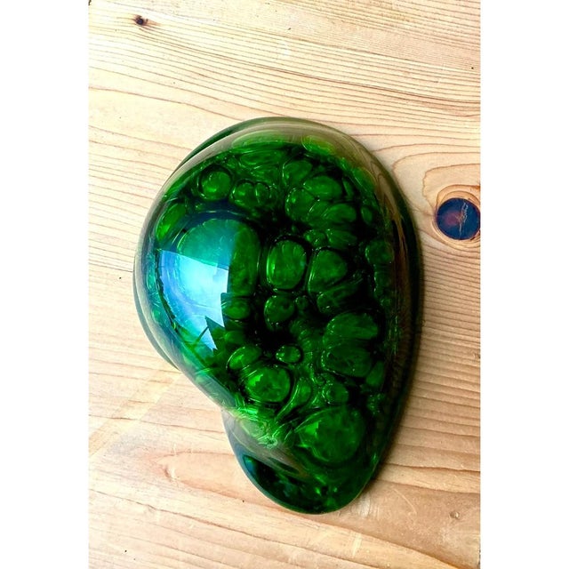 Late 20th Century Vintage Green Glass Abstract Sculpture For Sale - Image 5 of 12