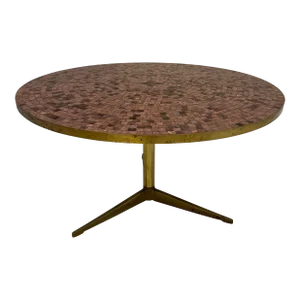 Mosaic Glass and Brass Table Kagan Dunbar Style