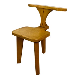 Rustic Modern Wooden Side Chair For Sale