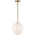 Katie Acorn Pendant in Hand-Rubbed Antique Brass with White Glass Designer: Thomas O'Brien Canopy: 5.25" Round Mounting:...