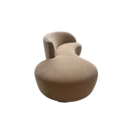 Restoration Hardware Rh Copenhagen Right Arm Asymmetrical Sofa – Camel Performance Velvet | Open Box For Sale - Image 4 of 11