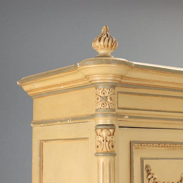 Neoclassical Style Wardrobe in Lacquered Cherry and Walnut For Sale - Image 6 of 13