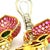 Vintage 1980s 18k Gold Ruby Emerald & Diamond Drop Earrings, Pair For Sale - Image 10 of 11