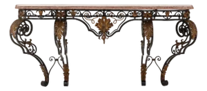 Large 19th Century French Wrought Iron Console