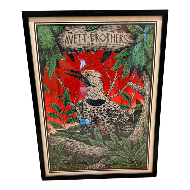 Late 20th Century Framed Limited Edition the Avett Brothers 2022 Tuscaloosa Concert Poster Print For Sale
