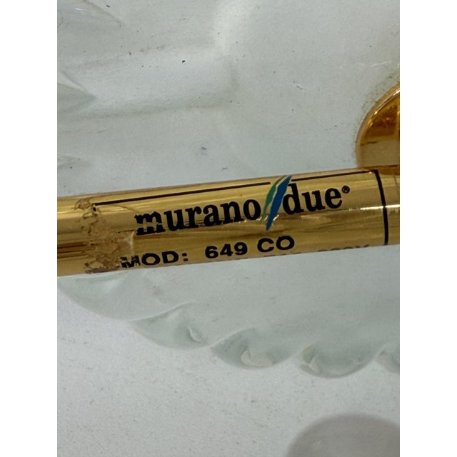 Murano Glass and Brass Bedside Lamps from Murano Due, 1970s, Set of 2 For Sale - Image 4 of 14
