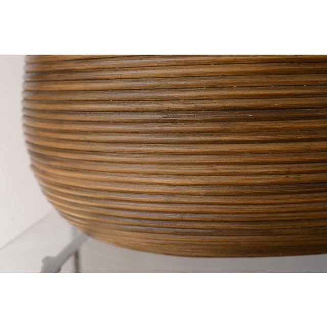Wood Vintage Gabriella Crespi Style Pencil Reed Basket With Cutout Handles For Sale - Image 7 of 9