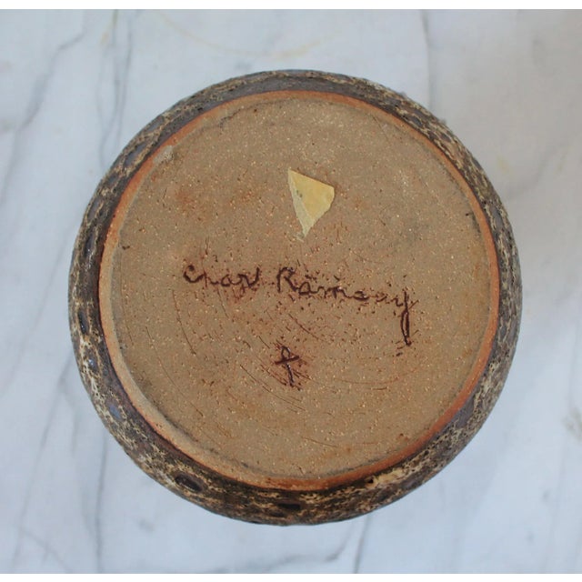 Ceramic Vintage Brown Studio Art Pottery Pitcher For Sale - Image 7 of 10