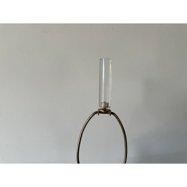 Burnt Orange Vintage Italian Lucite & Burnt Orange Suede Leather Wrapped Table Lamp For Sale - Image 8 of 9