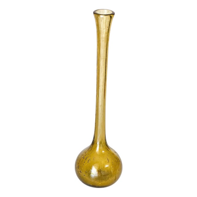 Tall Bubble Glass Bud Vase, 1960s For Sale